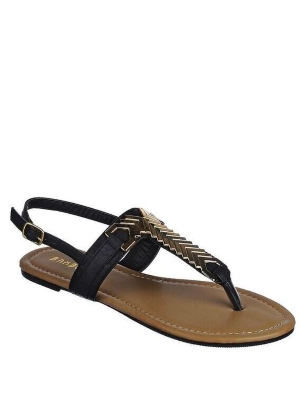 NEW Bamboo Women's 8.5 Vegan Leather Flat Thong Flip-Flop Sandal Goth Dark Fairy